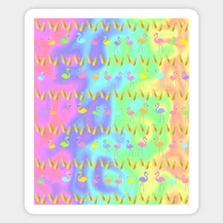 Flamingos And Pineapples Sticker